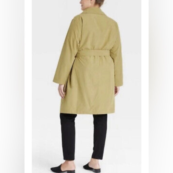 Ava & Viv Women's Plus Size Trench Coat-Green(olive) - Picture 2 of 6